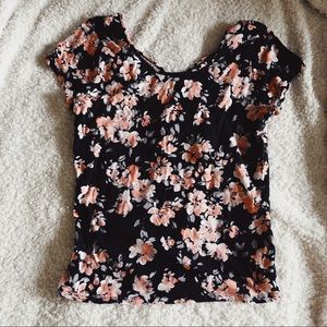 Floral Top with Strappy Back Detail